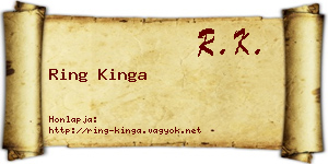 Ring Kinga névjegykártya